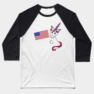 4th of July Unicorn and Usa flag Baseball T-Shirt